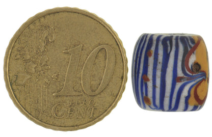 Rare Antique Oval Fancy Venetian Lampwork Bead - African Trade Bead - zoomed-in detail