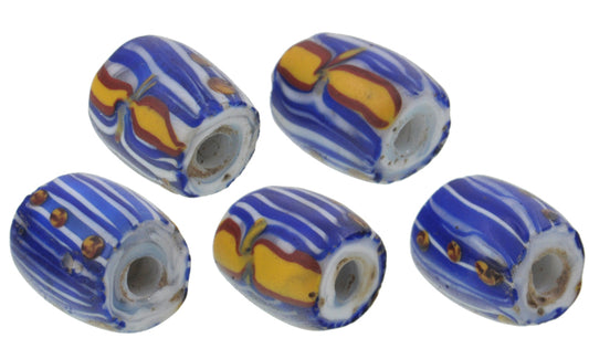 Rare Antique Venetian Lampwork Glass Trade Beads, Fancy Oval, African Trade - alternate view