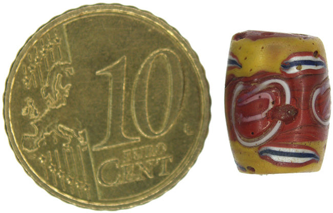 Rare Old Brick Color "Eye" Venetian Lampwork Glass Trade Bead - African Trade - alternate view