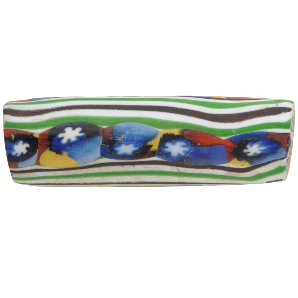 Antique Large Millefiori Venetian Mosaic Glass Trade Bead - 38X12Mm