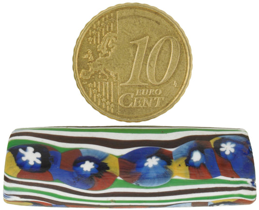 Rare Large Antique Venetian Millefiori Mosaic Trade Bead 40X12Mm - alternate view