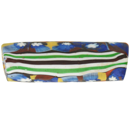 Rare Large Antique Venetian Millefiori Mosaic Trade Bead 40X12Mm