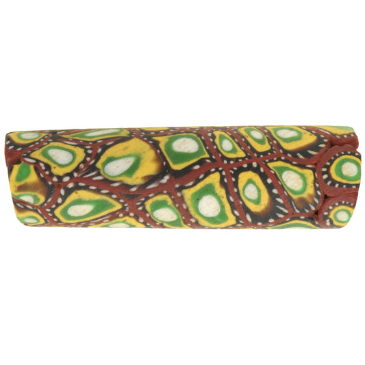 Rare Large Antique Millefiori Mosaic Venetian Trade Bead, 41X12Mm