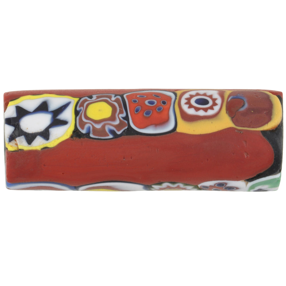Rare Antique Large Red Millefiori Venetian Mosaic Glass Trade Bead - 35Mm
