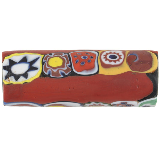 Rare Antique Large Red Millefiori Venetian Mosaic Glass Trade Bead - 35Mm