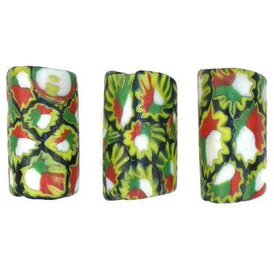 Rare Antique Venetian Millefiori Mosaic African Trade Beads - 17-18Mm