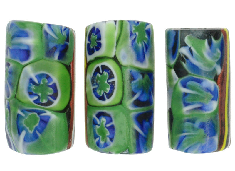 Rare Antique Venetian Millefiori African Trade Beads - Mosaic Glass 3Pc Set - alternate view