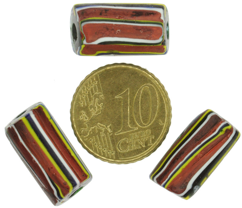 Rare Antique Venetian Millefiori African Trade Beads - Mosaic Glass 3Pc Set - close-up