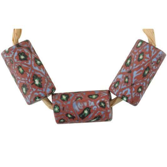 Antique Venetian Millefiori African Trade Beads, Rare Matching Mosaic Glass, 20Mm