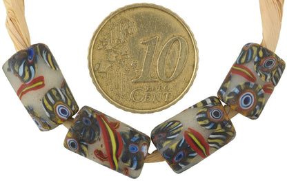 Rare Antique Venetian Millefiori African Trade Beads - 12-14Mm Mosaic Glass - alternate view