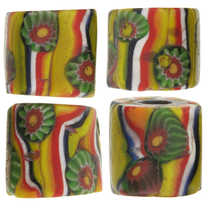 Rare Antique Venetian Millefiori Mosaic Beads - African Trade, 1900S