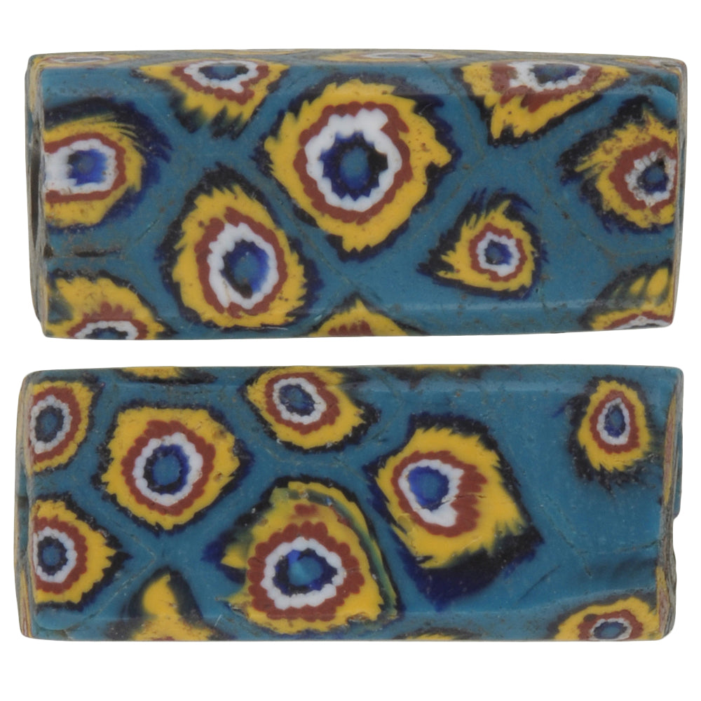 Rare Antique Venetian Rectangular Millefiori Mosaic African Trade Beads