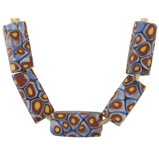 Rare Antique Rectangular Millefiori Venetian Mosaic African Trade Beads