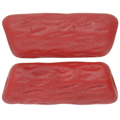 Old Large Molded Red Bohemian Czech Glass Trade Beads (30Mm)