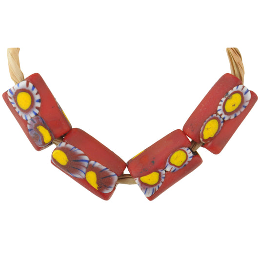 Antique Venetian Millefiori African Trade Beads, Mosaic Glass, 13-14Mm