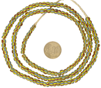 Round 2-Layer Chevron Beads - Antique Venetian Strand, 27.5" - close-up