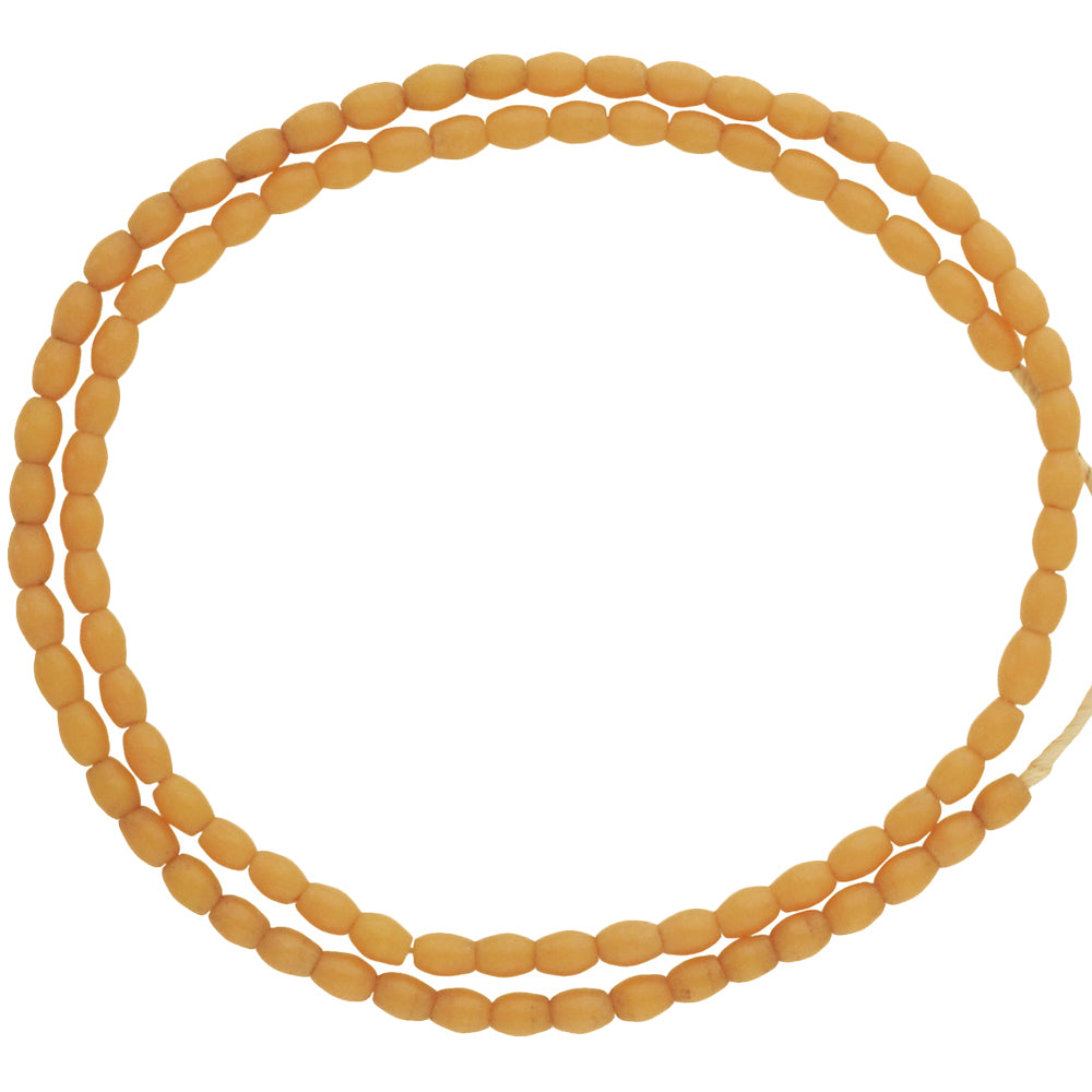 Vintage Small Oval Bohemian Glass Trade Beads, 5Mm, 25" Strand