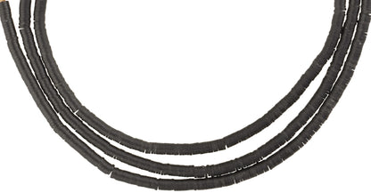 Vintage Czech Vulcanite Black Disk Beads - African Trade Rarity - alternate view