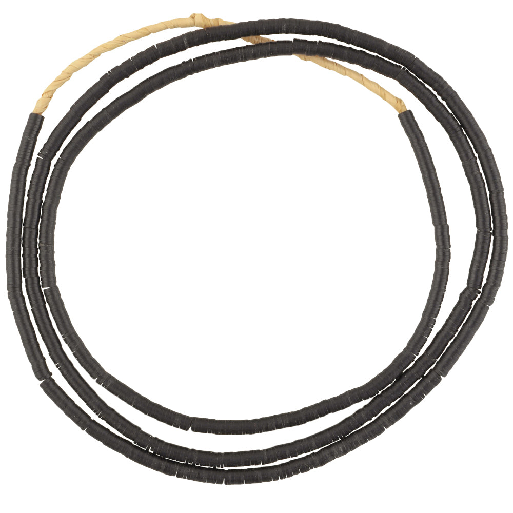 Vintage Czech Vulcanite Black Disk Beads - African Trade Rarity