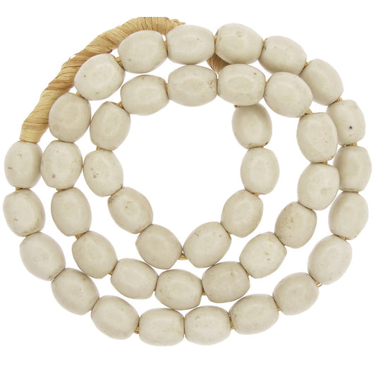 Old Large Oval Bohemian Glass Trade Beads - Vintage Czech Beads