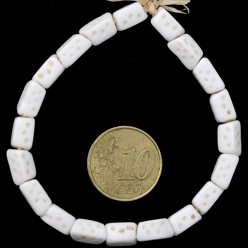 Vintage African Trade "Dice" Czech Bohemian Molded Glass Beads