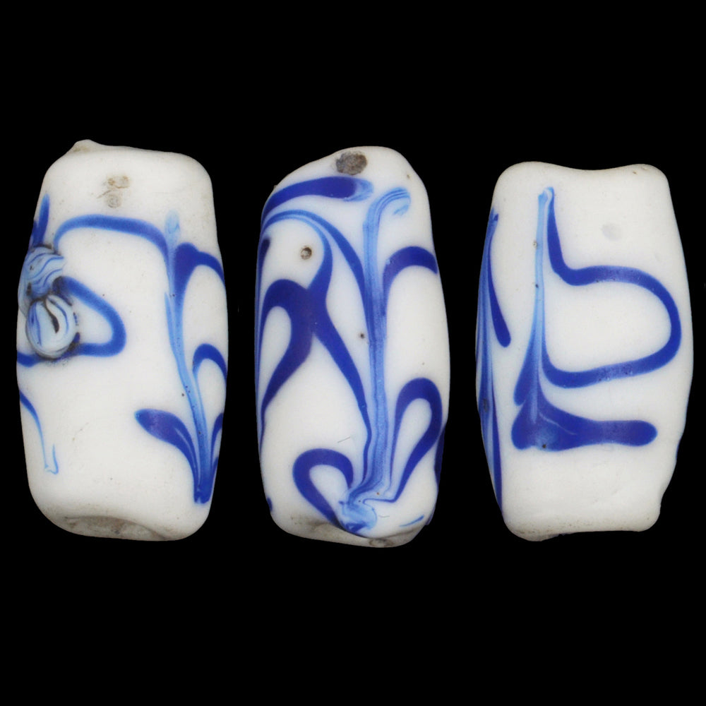Rare Antique Dutch Delft Venetian Wound Glass Trade Beads, 11-12Mm