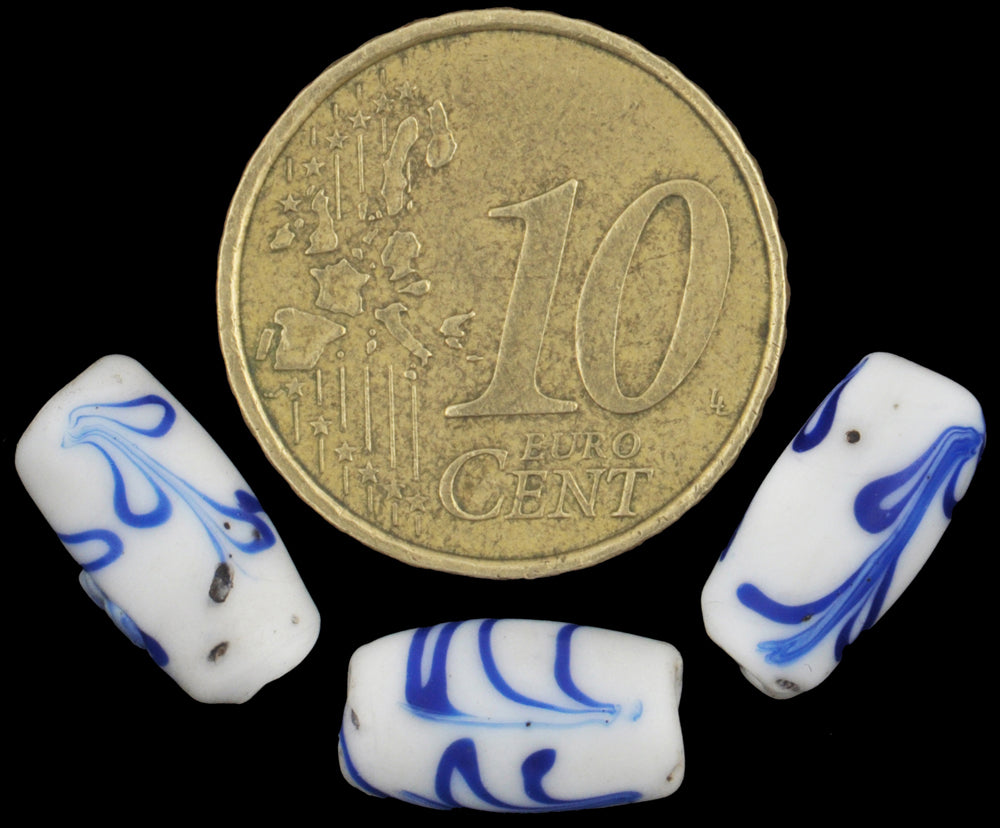 Rare Antique Dutch Delft Venetian Wound Glass Trade Beads, 11-12Mm - alternate view