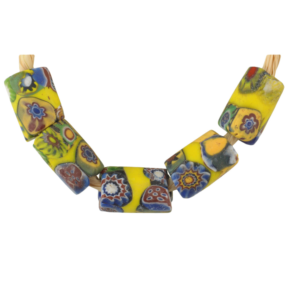 Rare Antique Banded Multimurrine Millefiori Mosaic African Trade Beads