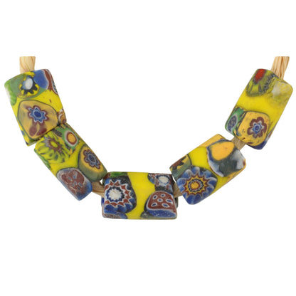 Rare Antique Banded Multimurrine Millefiori Mosaic African Trade Beads
