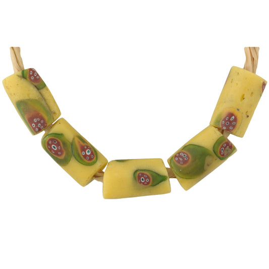 Antique Venetian Millefiori Mosaic Glass Trade Beads, 11-12Mm, African Trade