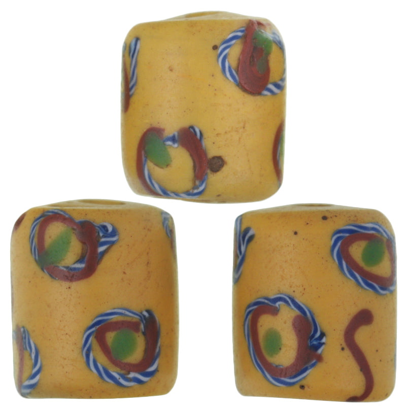 Antique Fancy Venetian Wound Glass Trade Beads 12-13Mm - African Trade