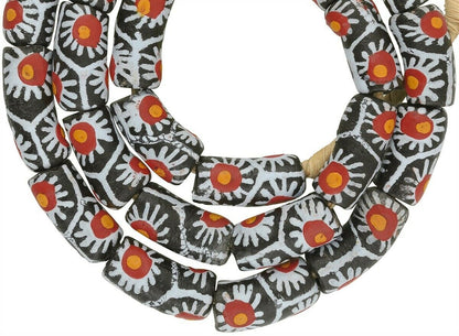 Handmade Fancy Krobo African Trade Beads - 10Mm Recycled Glass - close-up