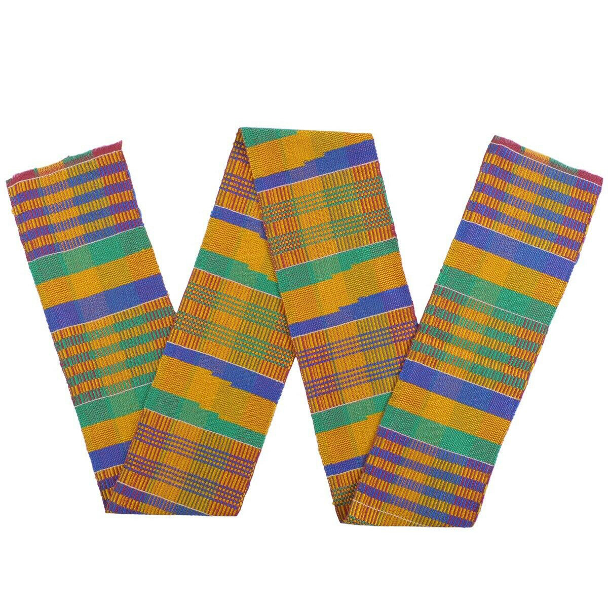 Handwoven Kente Scarf From Ghana - Authentic Double-Woven