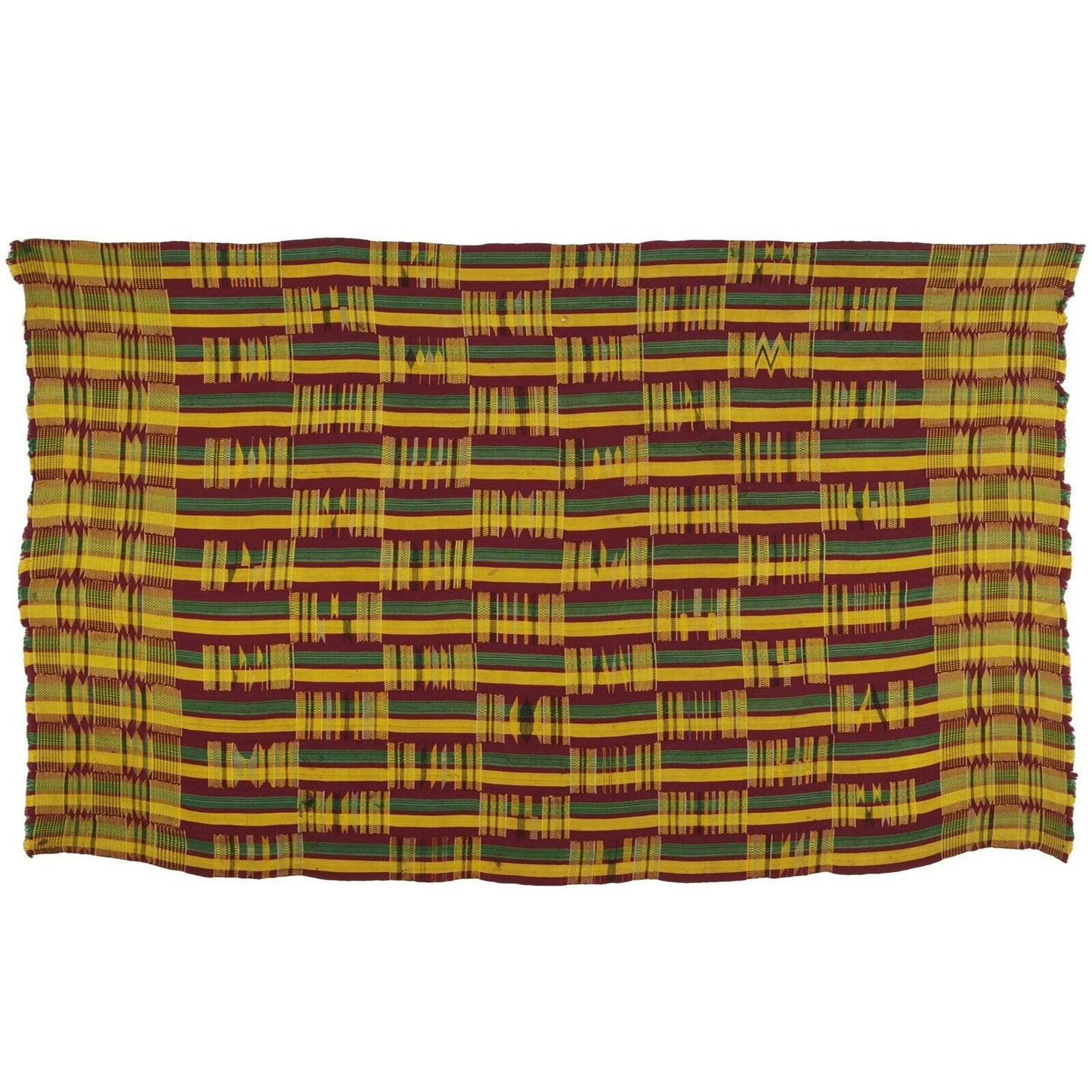 Ashanti Kente Hand Woven Cloth Asante African Akan Home Decoration Textile Ghana - cropped detail