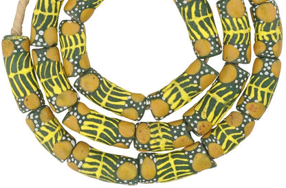 Authentic Krobo Glass Beads - Recycled African Trade Beads - close-up