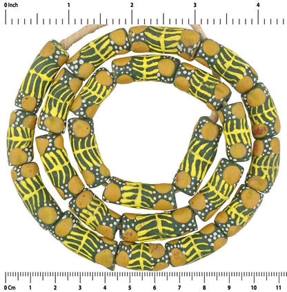 Authentic Krobo Glass Beads - Recycled African Trade Beads - zoomed-in detail