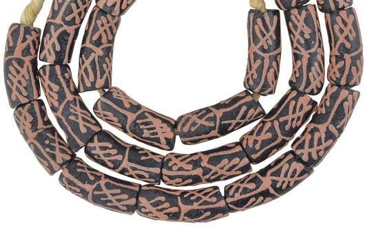 Handmade African Trade Beads: 10-11Mm Krobo Recycled Glass Beads - alternate view