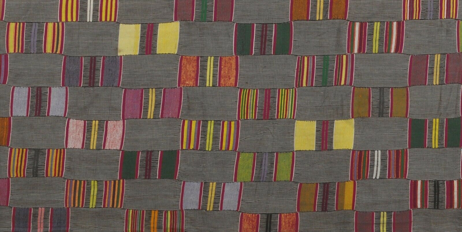 Old Hand Woven Kente African Ewe Ghana Cloth Textile Art Decoration Guinea Fowl - alternate view