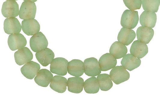 Handmade Translucent Bottle Recycled Glass Beads - 13-14Mm, Ghana - alternate view