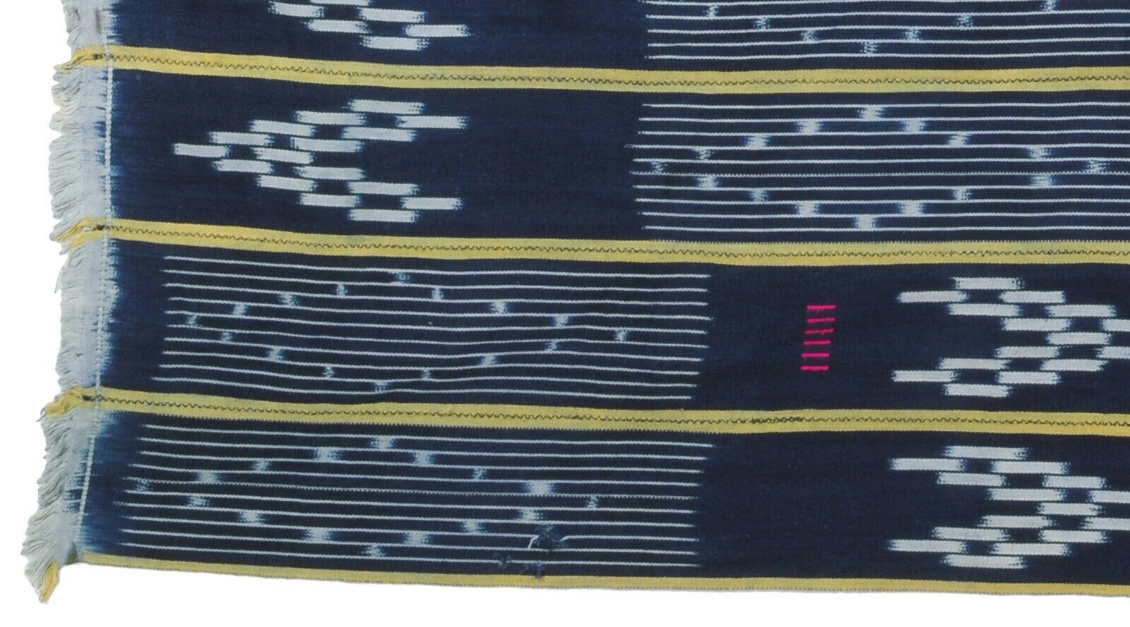 Vintage African Handwoven Ivory Coast Baule Handmade Cloth Textile Decoration - close-up