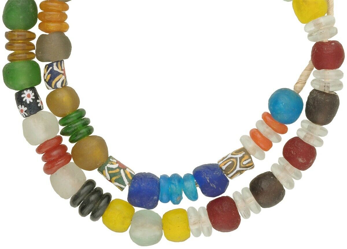 Authentic Krobo Glass Beads - African Trade Beads From Ghana - alternate view