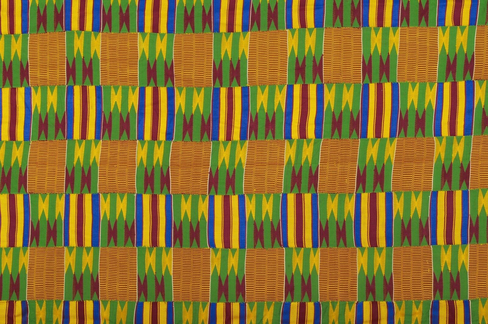 Old African Kente Ghana Handwoven Cloth Ashanti Asante Akan Textile Weaving Art - alternate view