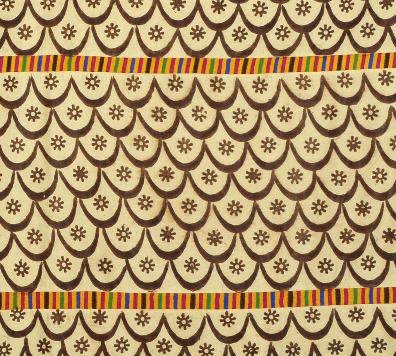 Hand Stamped Adinkra Cloth “Woman” Size – 1960s Authentic Ashanti