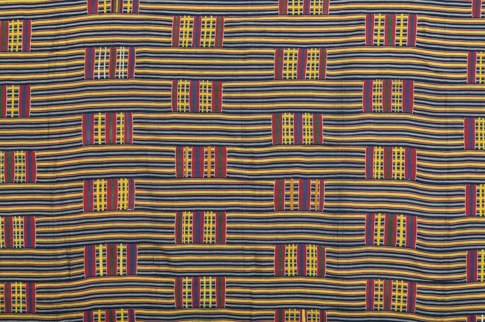 Ewe Ghana Kente Cloth Old African Hand Woven Textile Home Art Decoration - alternate view