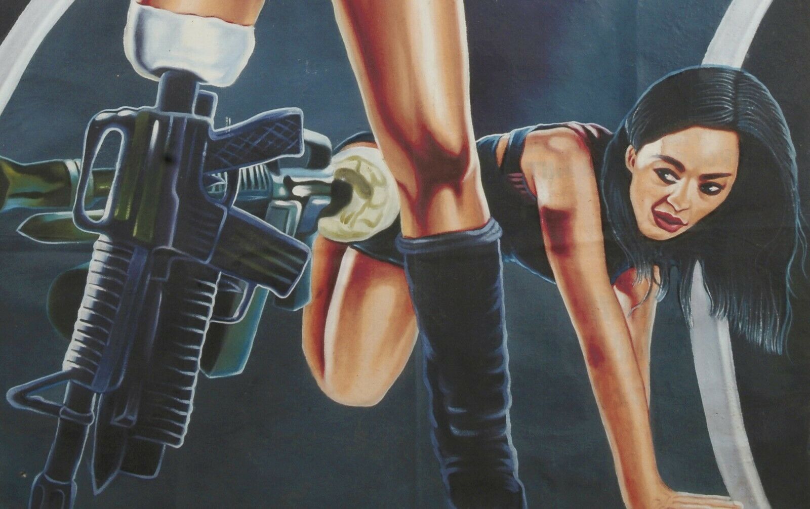 Planet Terror: Exclusive Hand-Painted Ghanaian Movie Poster - close-up