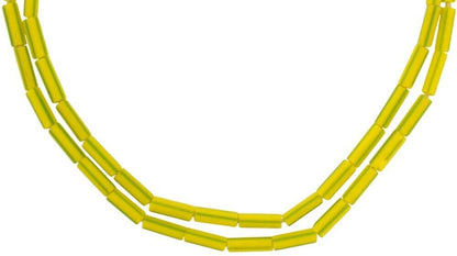 Old Venetian Glass Beads Striped Cylindrical African Trade Necklace - alternate view