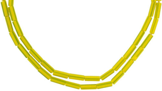 Old Venetian Glass Beads Striped Cylindrical African Trade Necklace - alternate view