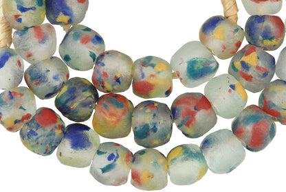 Translucent Krobo Glass Beads - 13Mm African Handmade In Ghana - alternate view