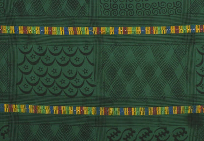 Hand Stamped Adinkra Cloth Woman Size 64"x40" Vintage 1980s