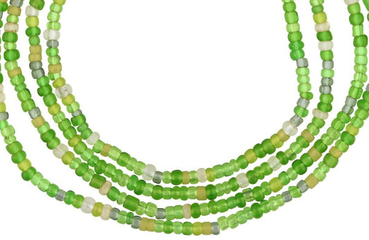 Old African Trade Tiny Venetian Glass Seed Beads Ethnic Necklace Translucent - alternate view